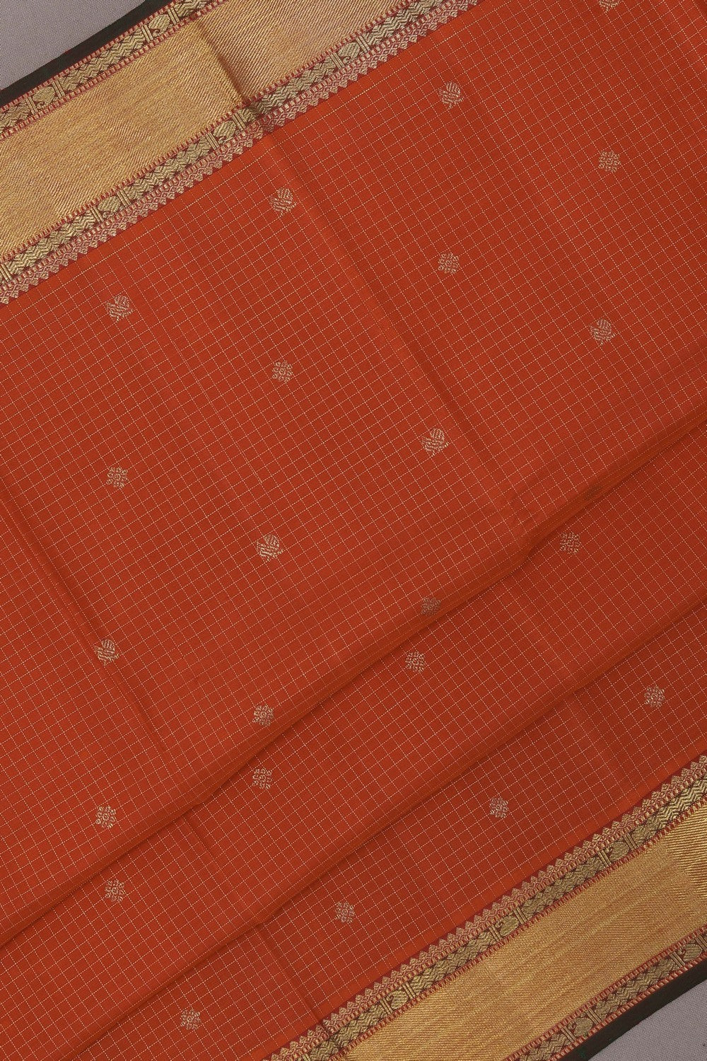 Arani Silk Kattam Orange Saree