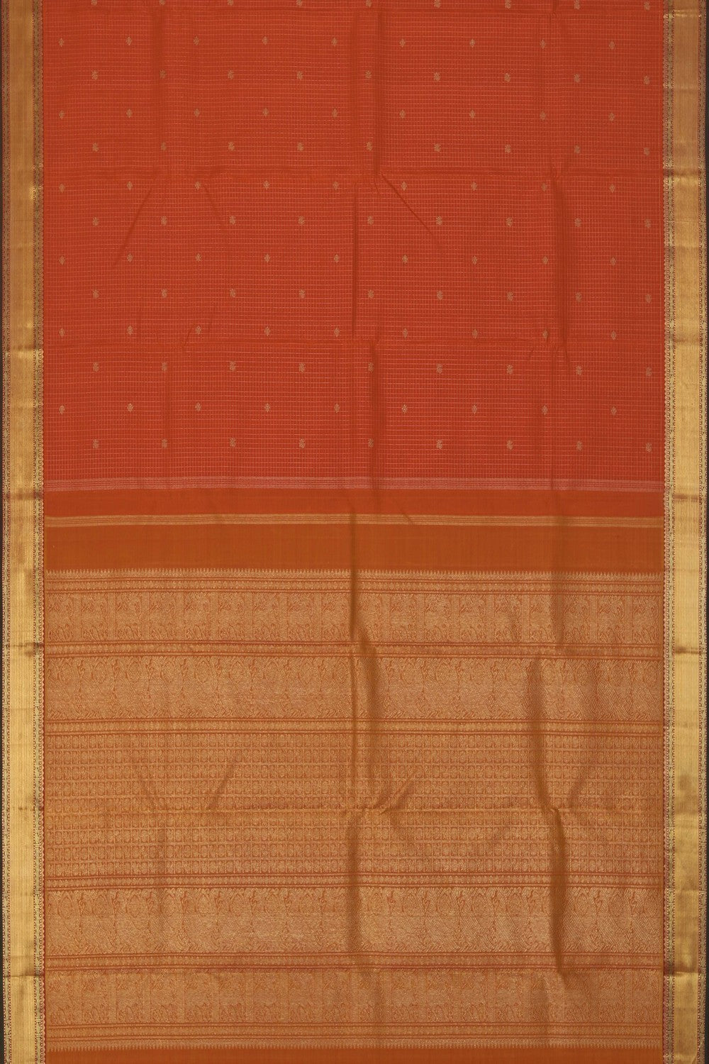 Arani Silk Kattam Orange Saree