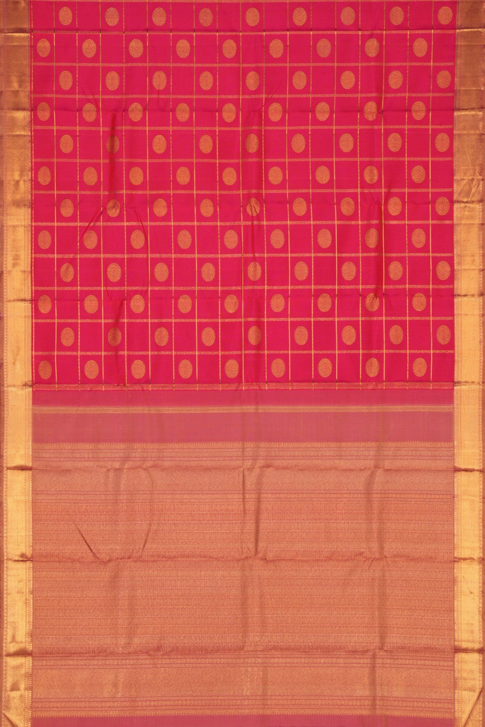 Kanchipuram Silk Kattam Pink Saree