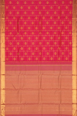 Image of Kanchipuram Silk Kattam Pink Saree