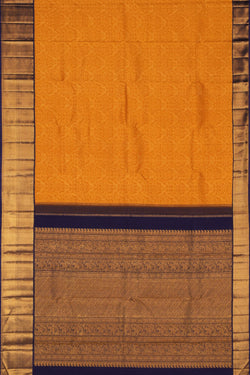 Image of Arani Silk Brocade Mustard Saree