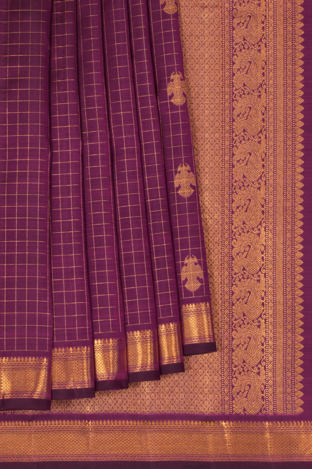 Arani Silk Kattam Purple Saree