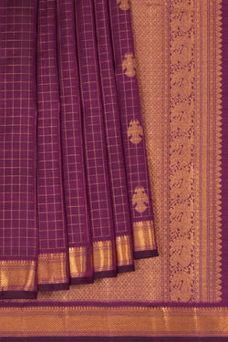 Image of Arani Silk Kattam Purple Saree