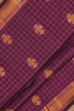 Image of Arani Silk Kattam Purple Saree