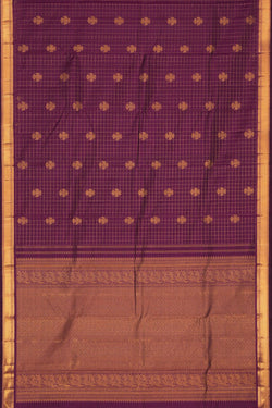 Image of Arani Silk Kattam Purple Saree