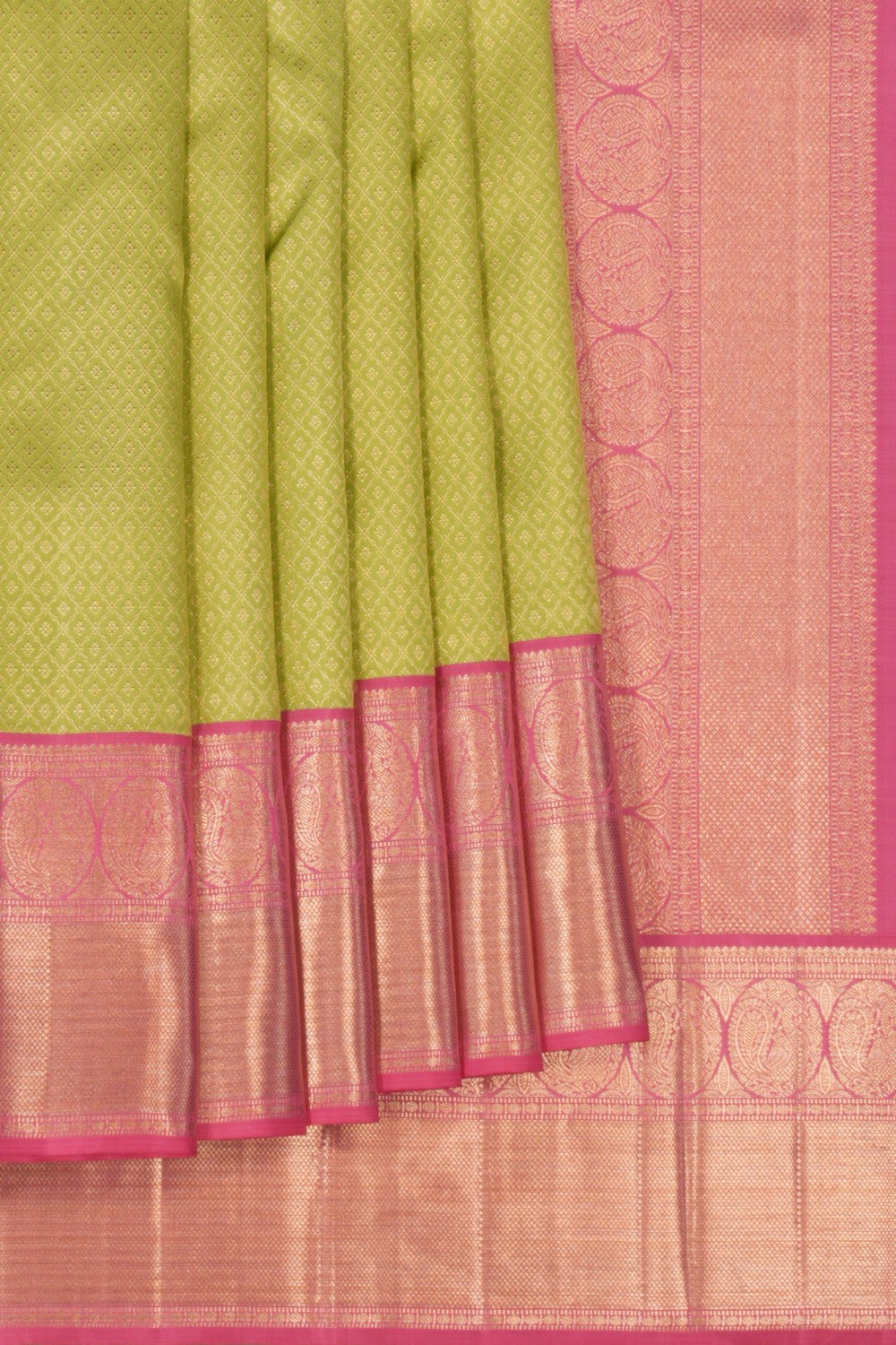 Arani Silk Brocade Green Saree