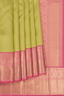 Image of Arani Silk Brocade Green Saree