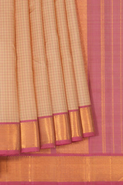 Image of Arani Silk Kattam Cream Saree