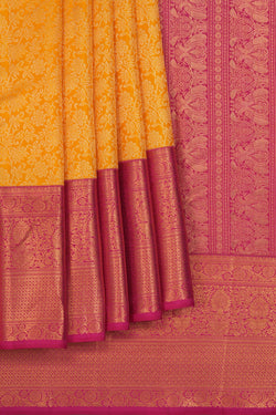 Image of Kanchipattu Brocade Yellow Saree