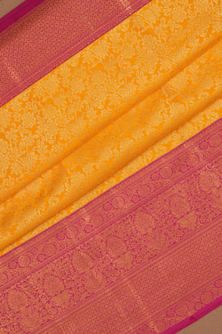 Image of Kanchipattu Brocade Yellow Saree