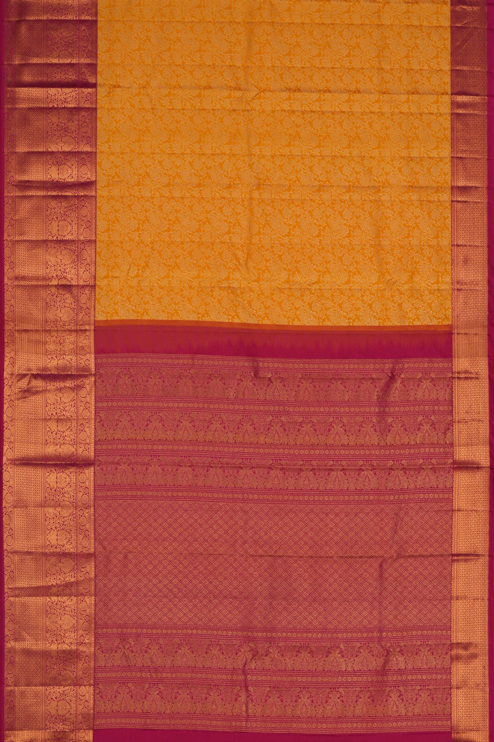 Kanchipattu Brocade Yellow Saree