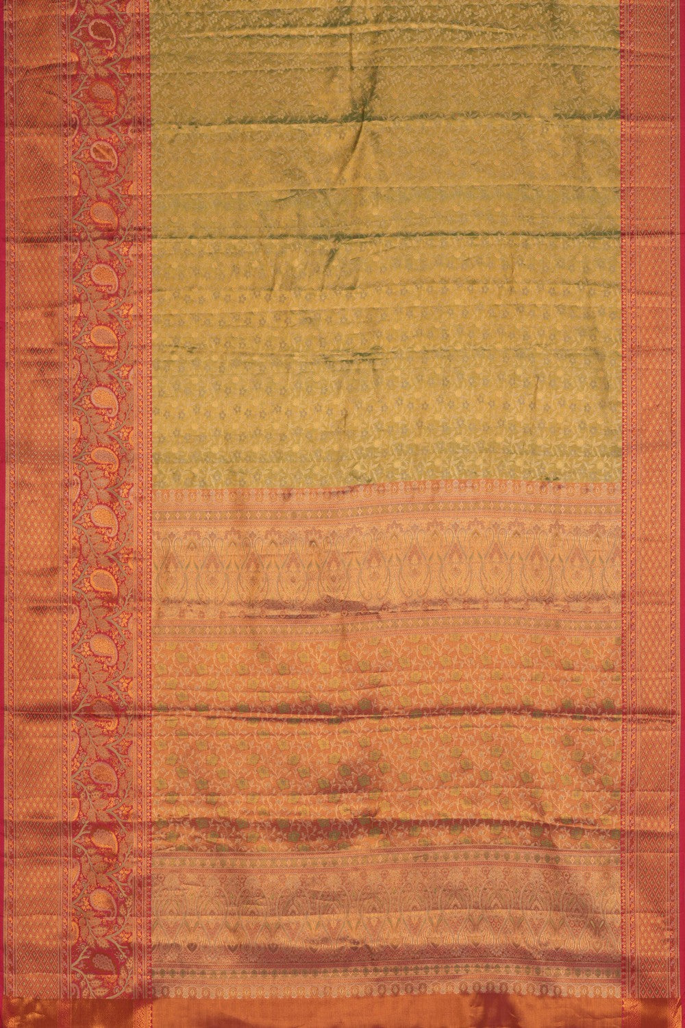 Kanchipattu Tissue Brocade Green Saree