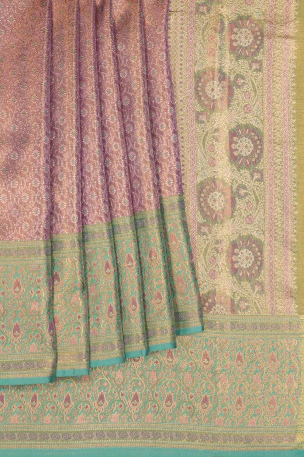 Kanchipattu Tissue Brocade Purple Saree