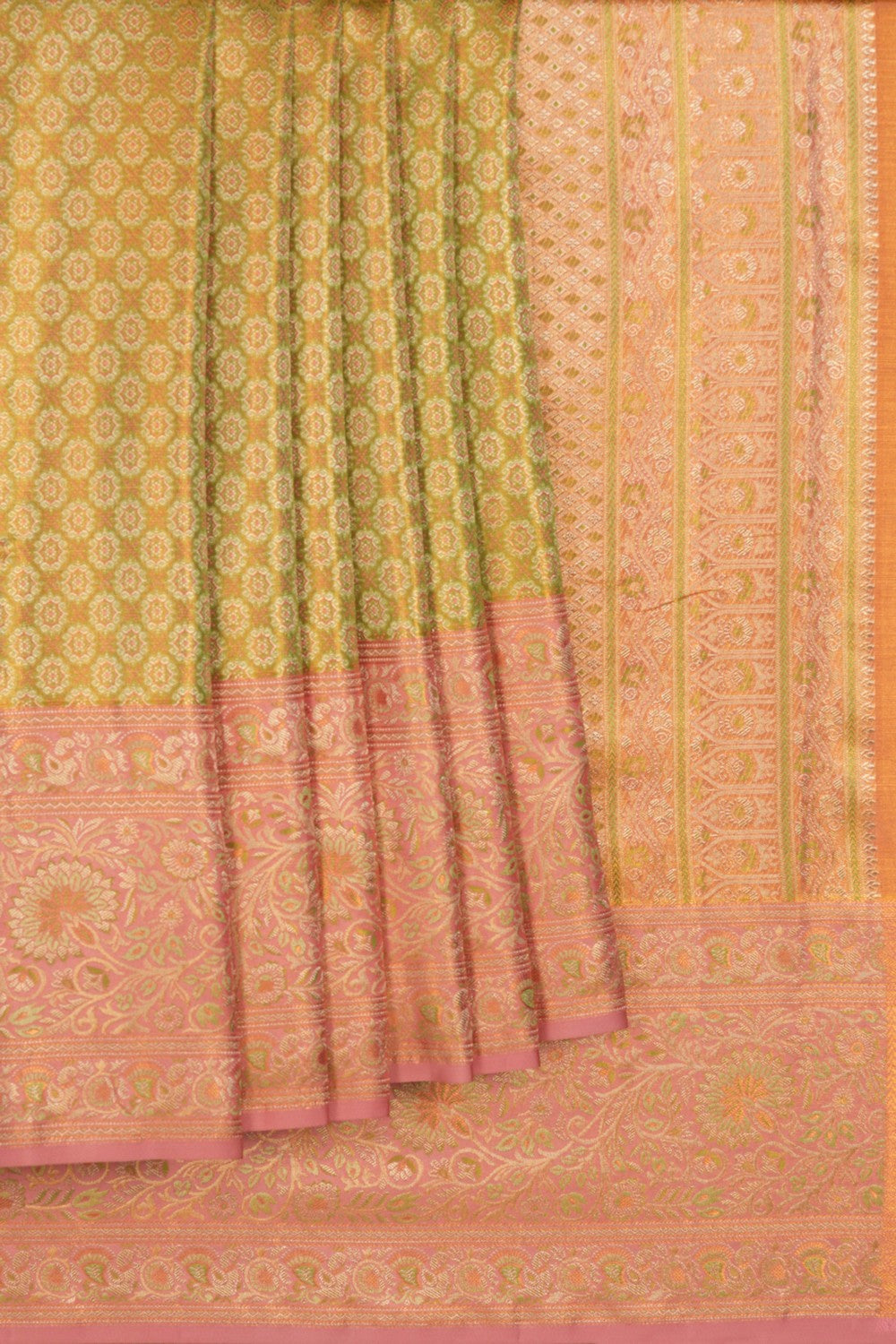 Kanchipattu Tissue Brocade Green Saree