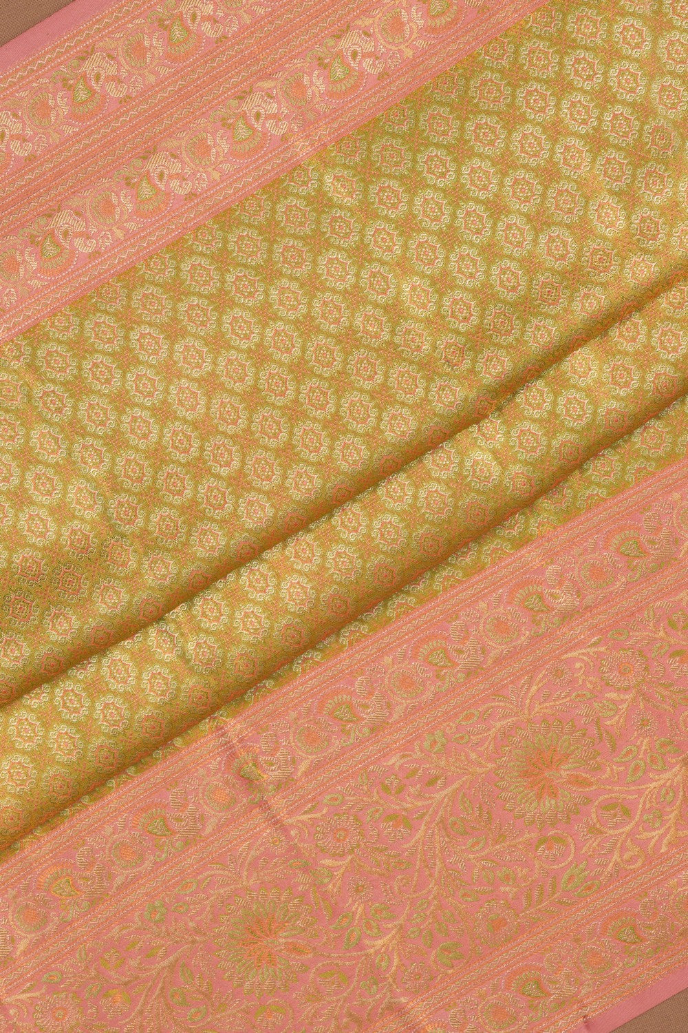 Kanchipattu Tissue Brocade Green Saree