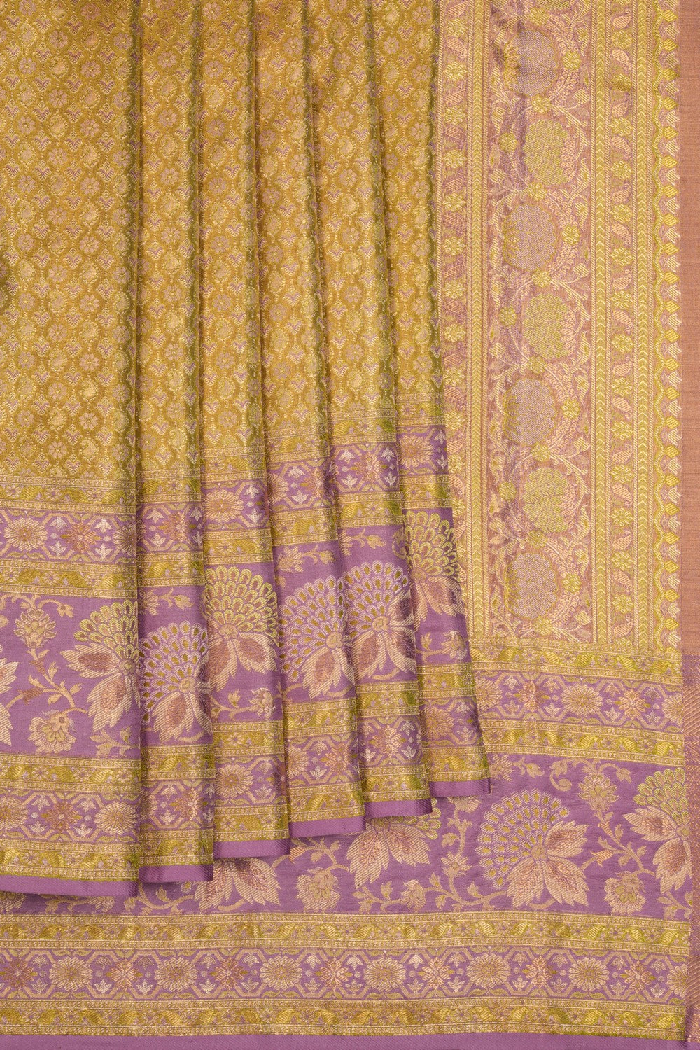 Kanchipattu Tissue Brocade Green Saree