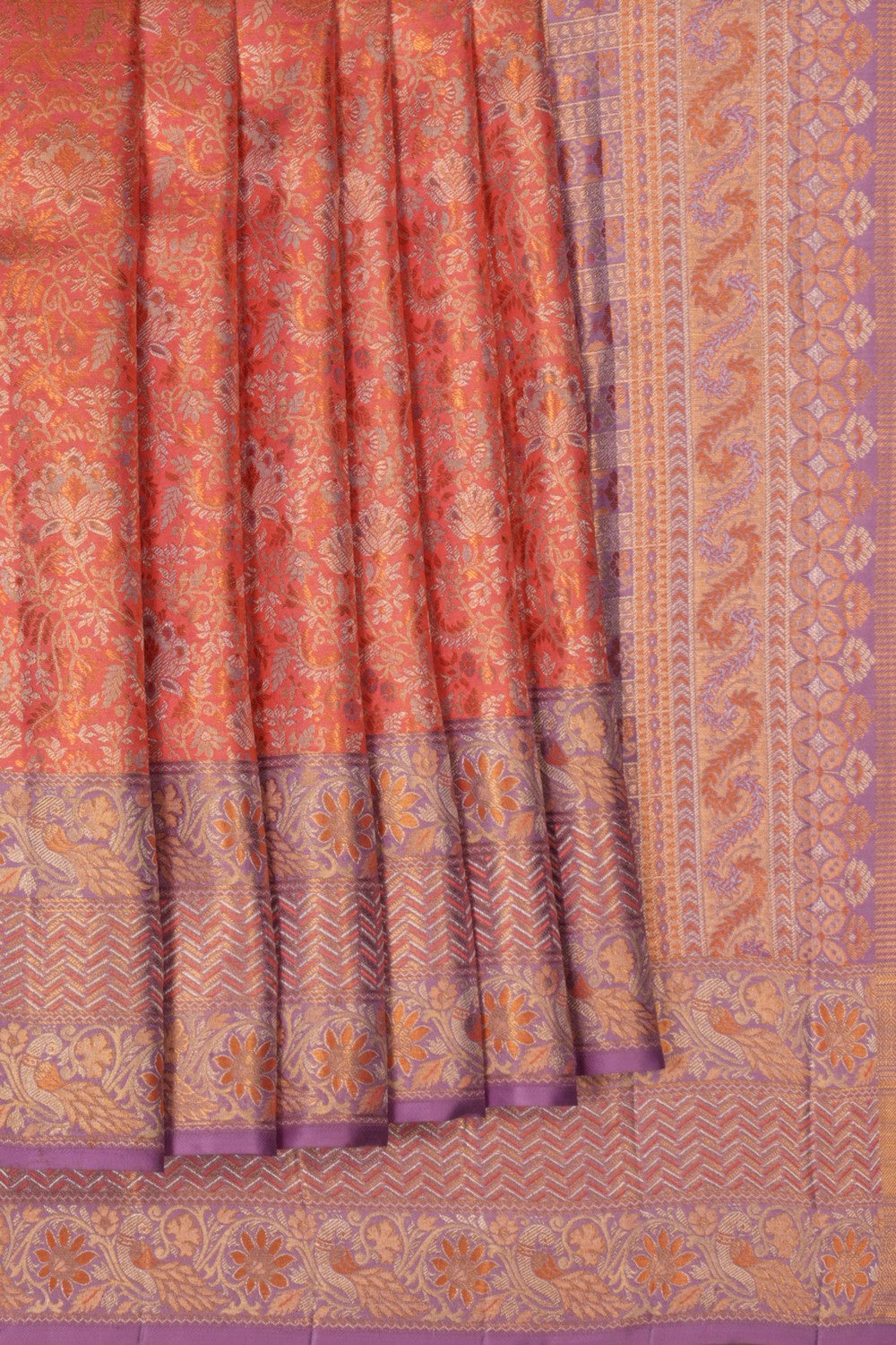 Kanchipattu Pink Tissue Brocade Saree