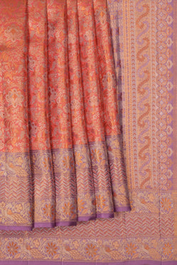 Image of Kanchipattu Pink Tissue Brocade Saree