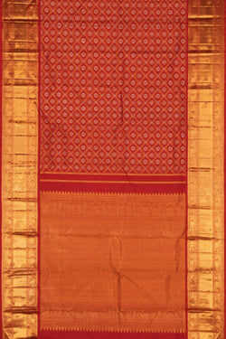 Image of Kanchipuram Silk Brocade Red Saree