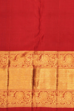 Image of Kanchipuram Silk Brocade Red Saree