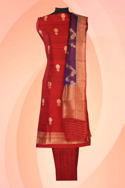 Image of Banarasi Dupion Silk Unstitched Suit (3 Pcs Set)