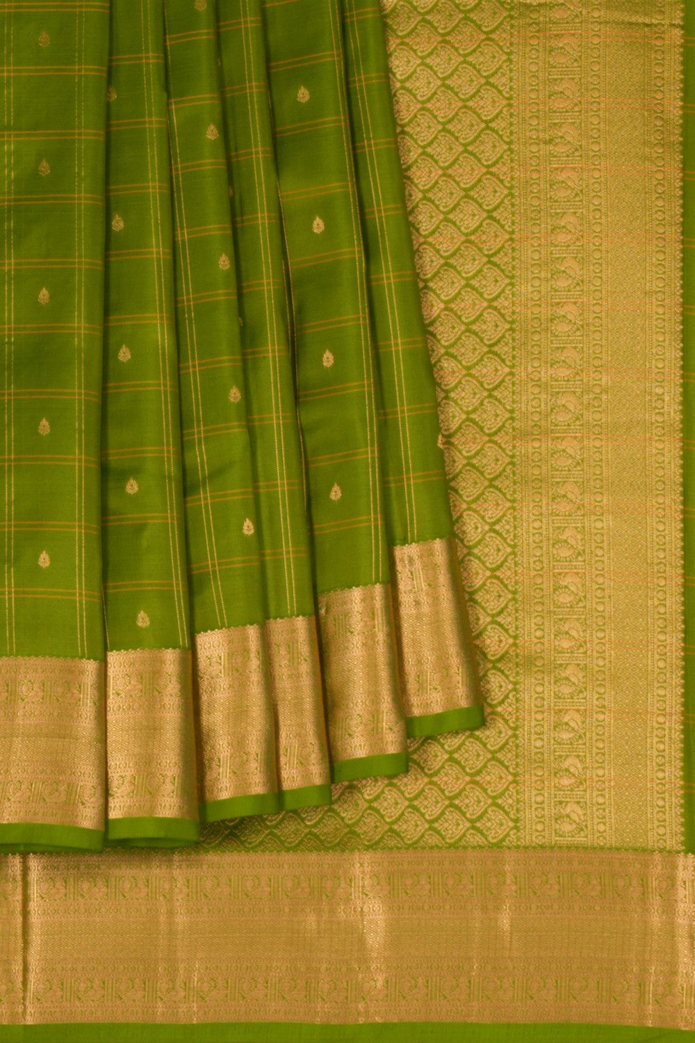 South Silk Kattam Green Saree