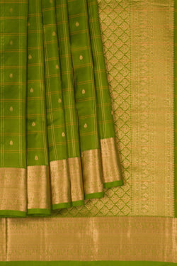 Image of South Silk Kattam Green Saree