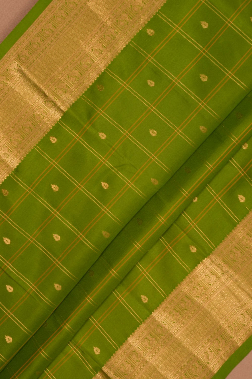 South Silk Kattam Green Saree