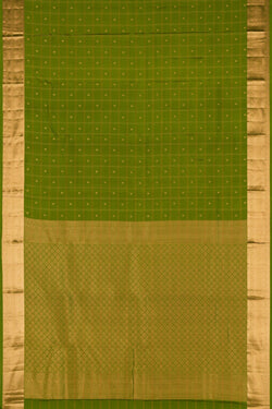 Image of South Silk Kattam Green Saree