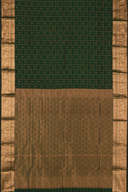 Image of South Silk Kattam Bottle Green Saree