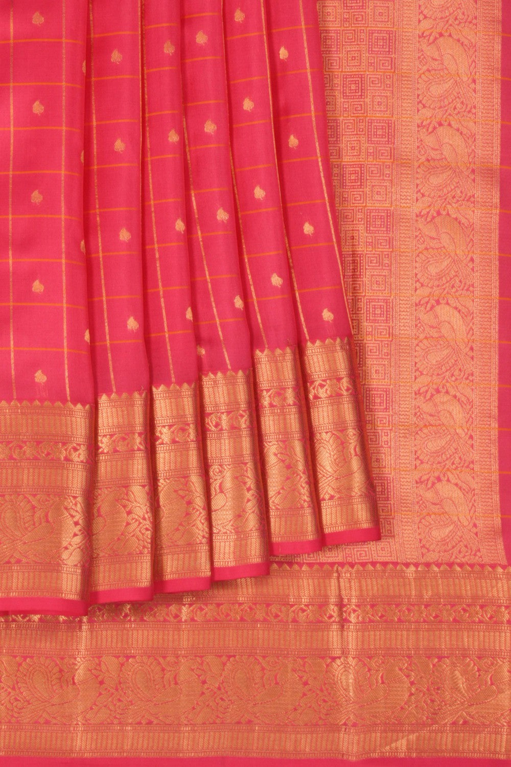 South Silk Kattam Pink Saree