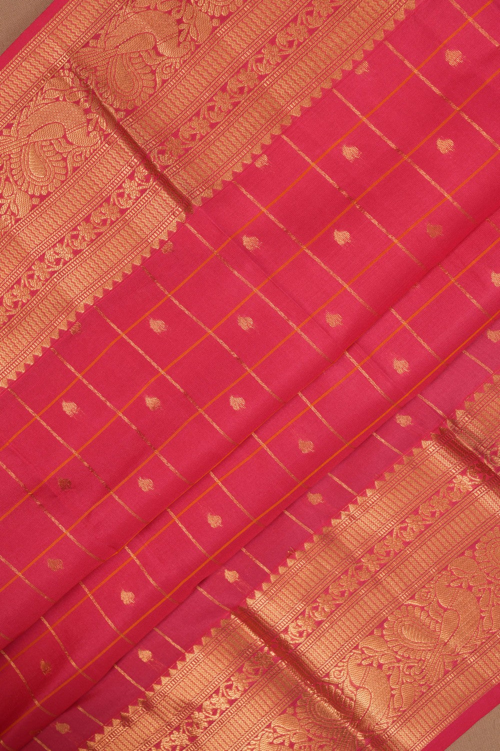 South Silk Kattam Pink Saree