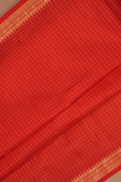 Image of South Silk Kattam Red Saree