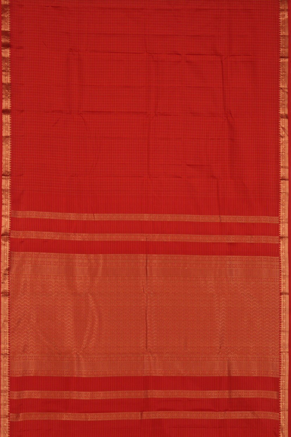 South Silk Kattam Red Saree