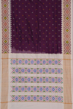 Image of Pochampally Ikat Silk Violet Saree