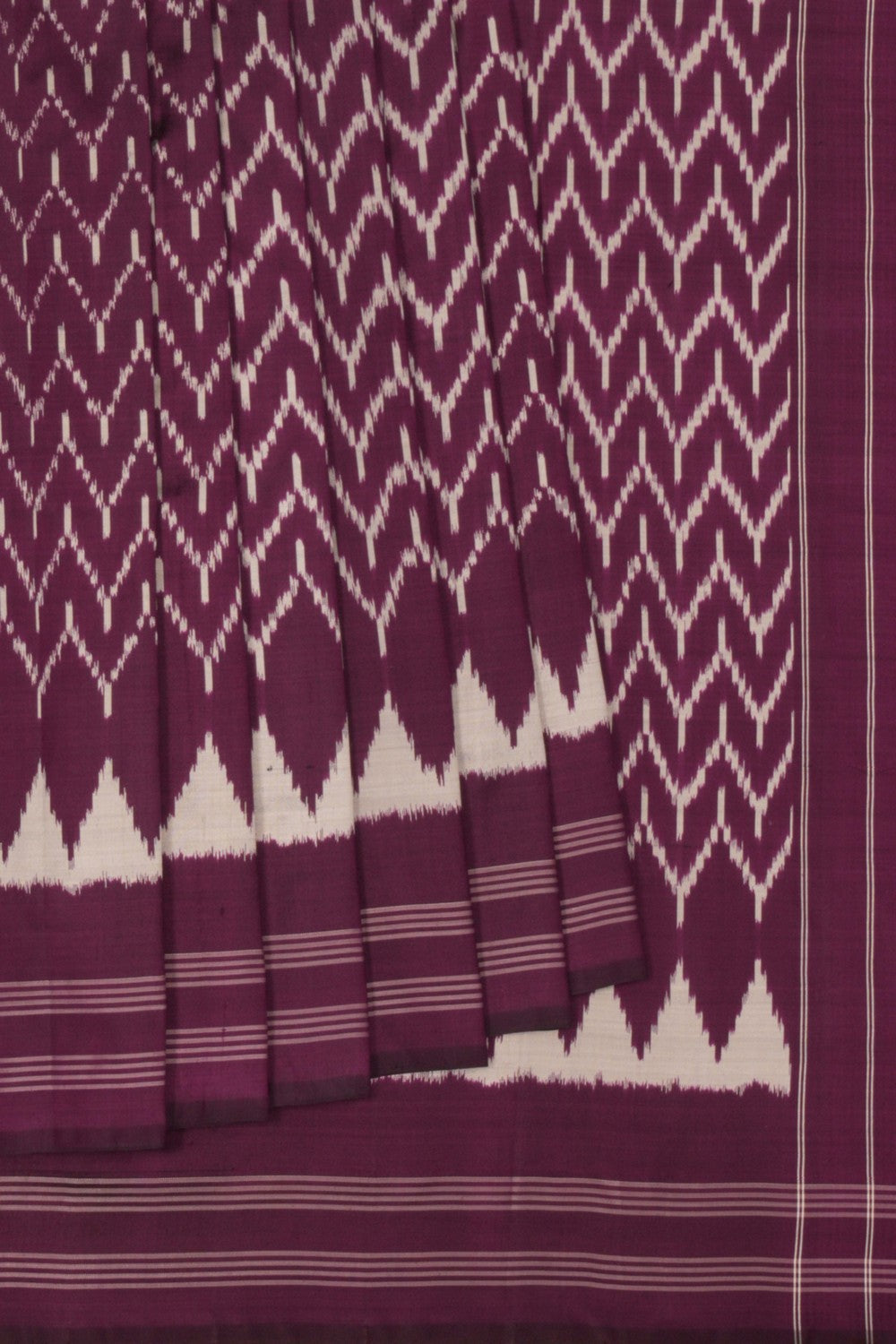 Pochampally Ikat Silk Violet Saree