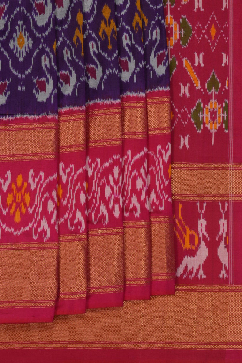 Image of Pochampally Ikat Silk Purple Saree