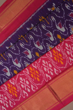 Image of Pochampally Ikat Silk Purple Saree