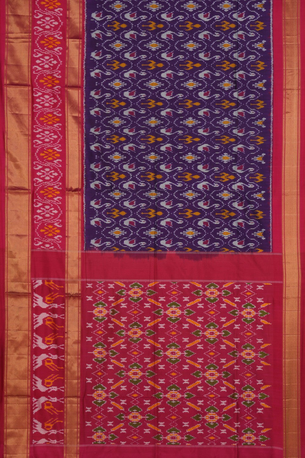 Image of Pochampally Ikat Silk Purple Saree