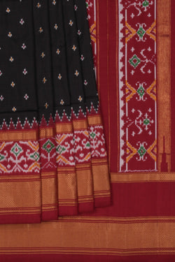 Image of Pochampally Ikat Silk Black Saree
