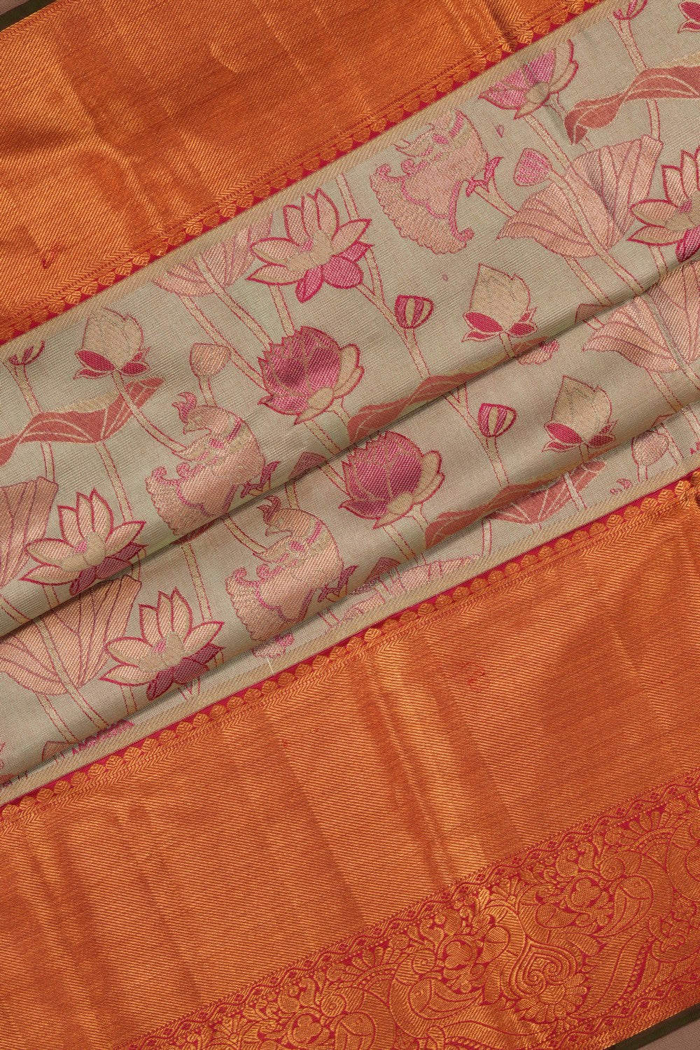 Kanchipattu Tissue Brocade Aqua Green Saree