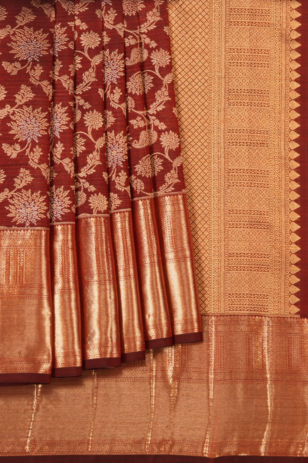 Kanchipattu Brocade Maroon Saree