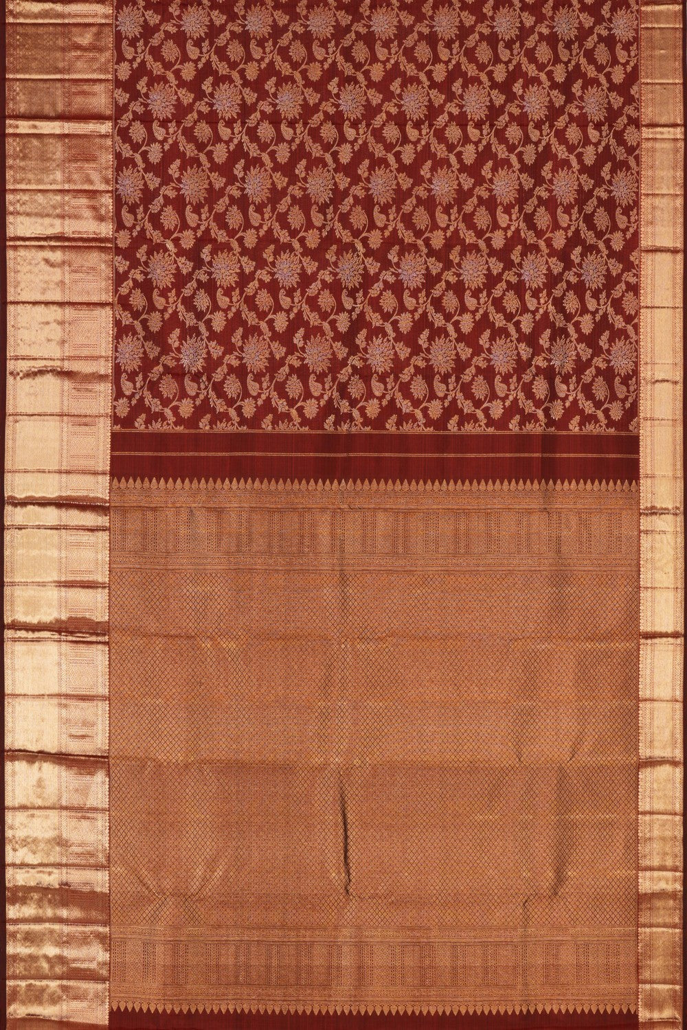 Kanchipattu Brocade Maroon Saree