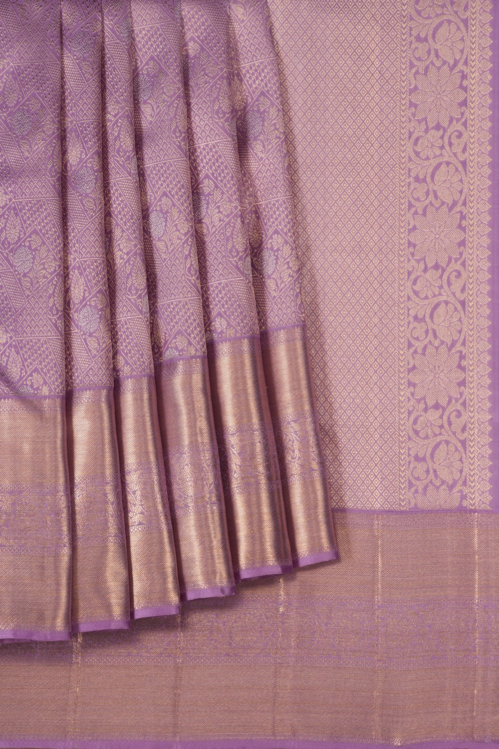 Kanchipattu Brocade Lavender-Purple Saree