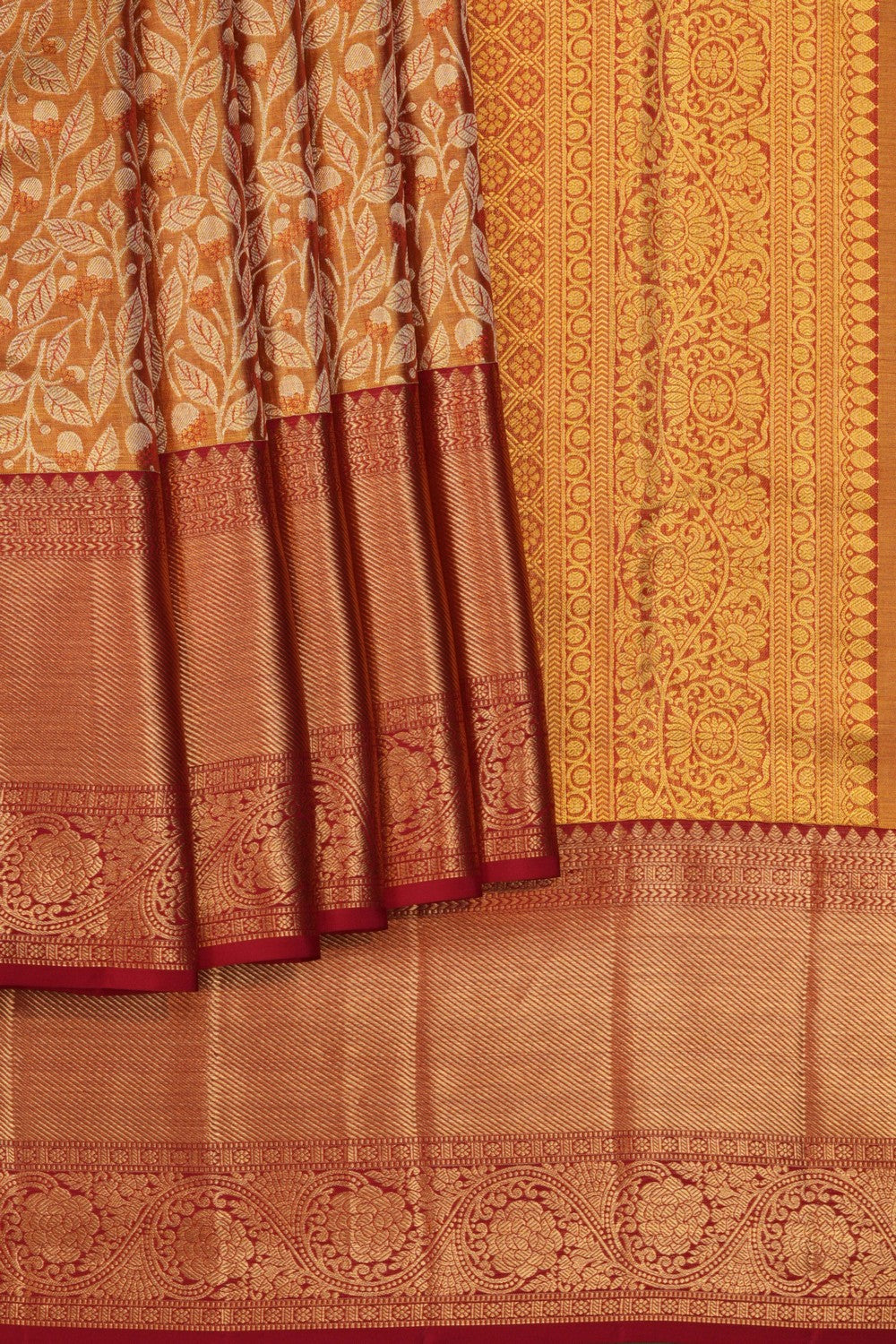 Kanchipattu Tissue Brocade Gold Saree