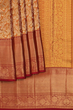 Image of Kanchipattu Tissue Brocade Gold Saree