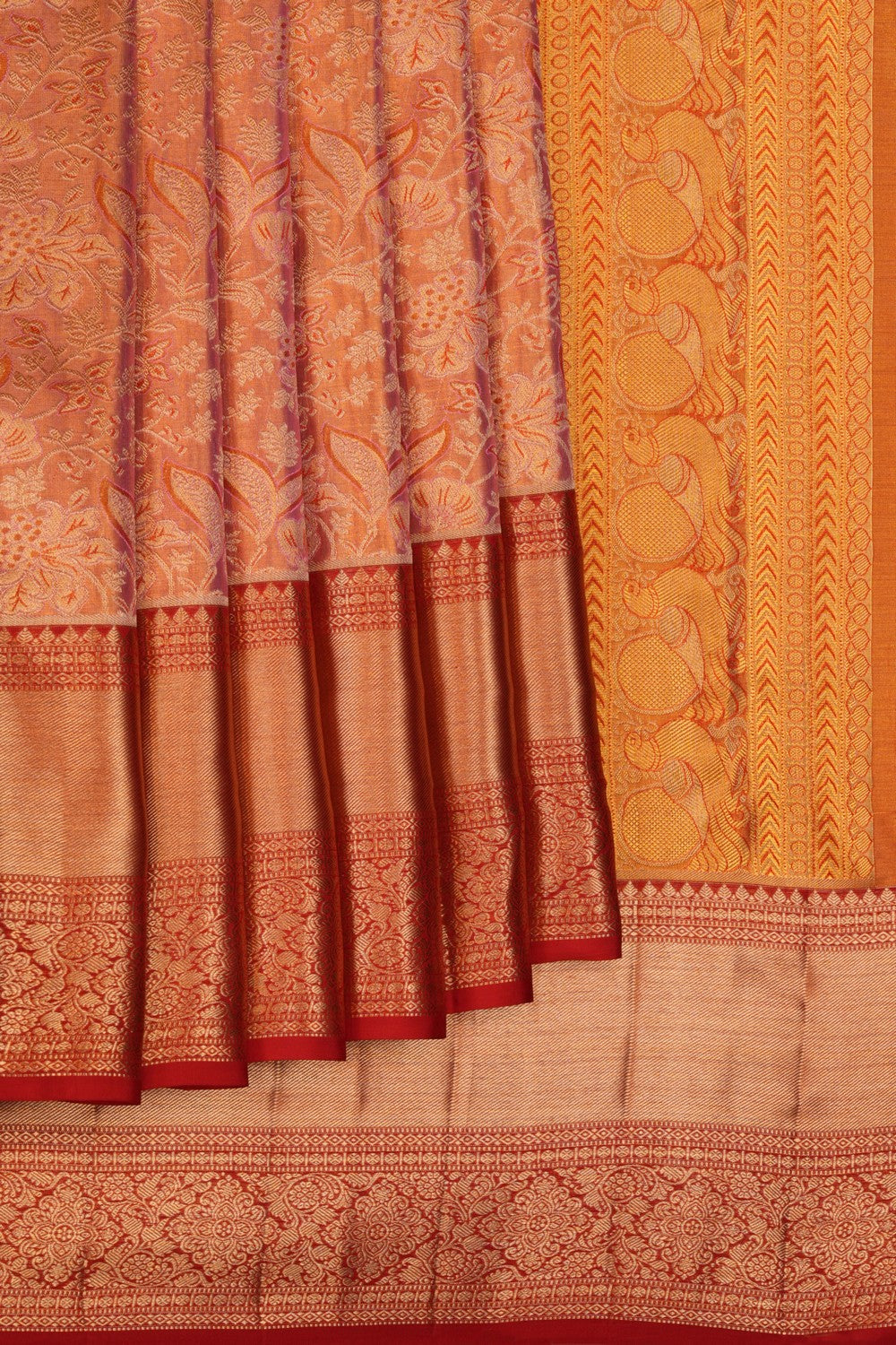 Image of Kanchipattu Tissue Brocade Pink Saree