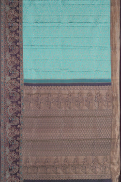 Image of Kanchipattu Brocade Blue Saree