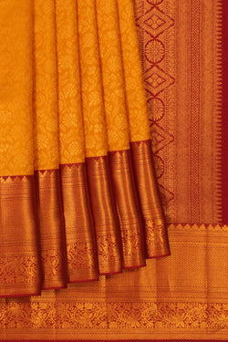 Image of Kanchipattu Brocade Yellow Saree