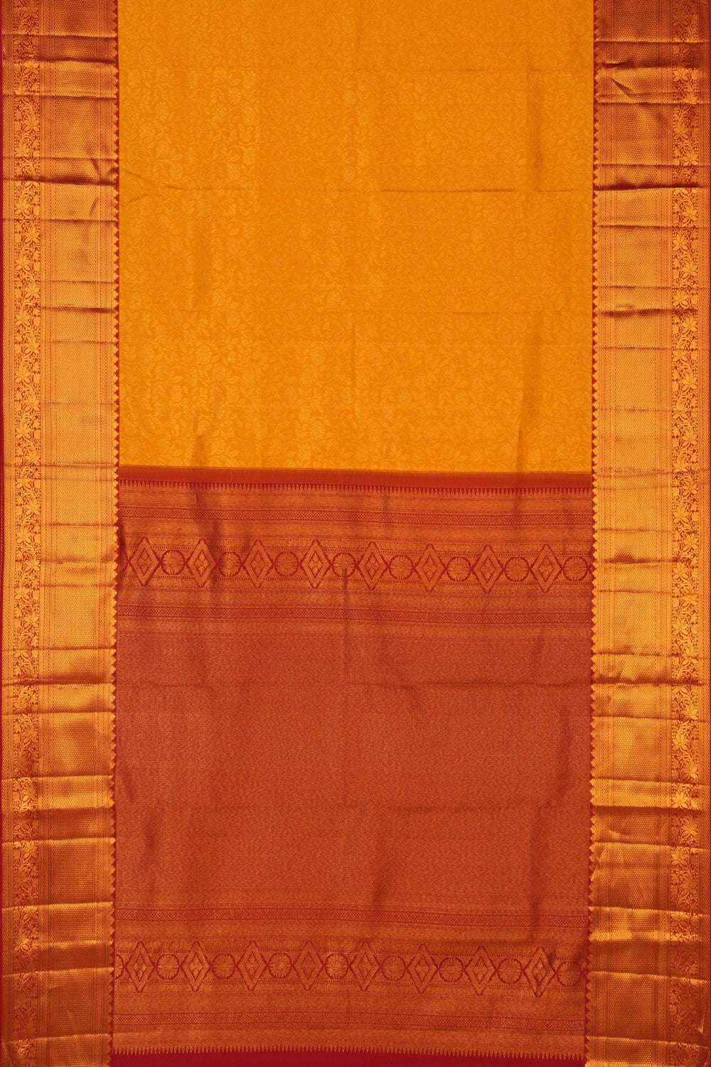 Kanchipattu Brocade Yellow Saree